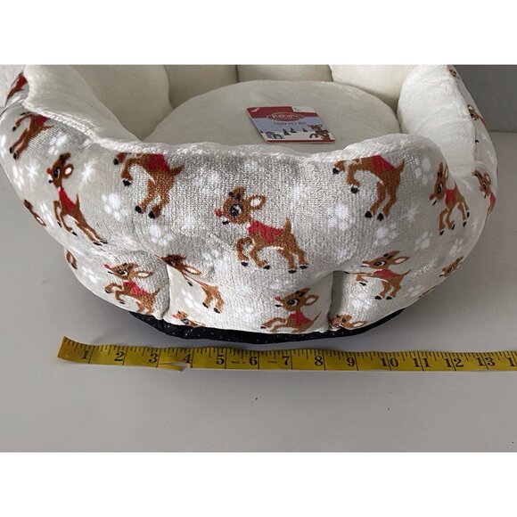 Rudolph The Red Nose Reindeer Cozy Cuddler Dog Pet Bed Soft Christmas NEW - Picture 15 of 16